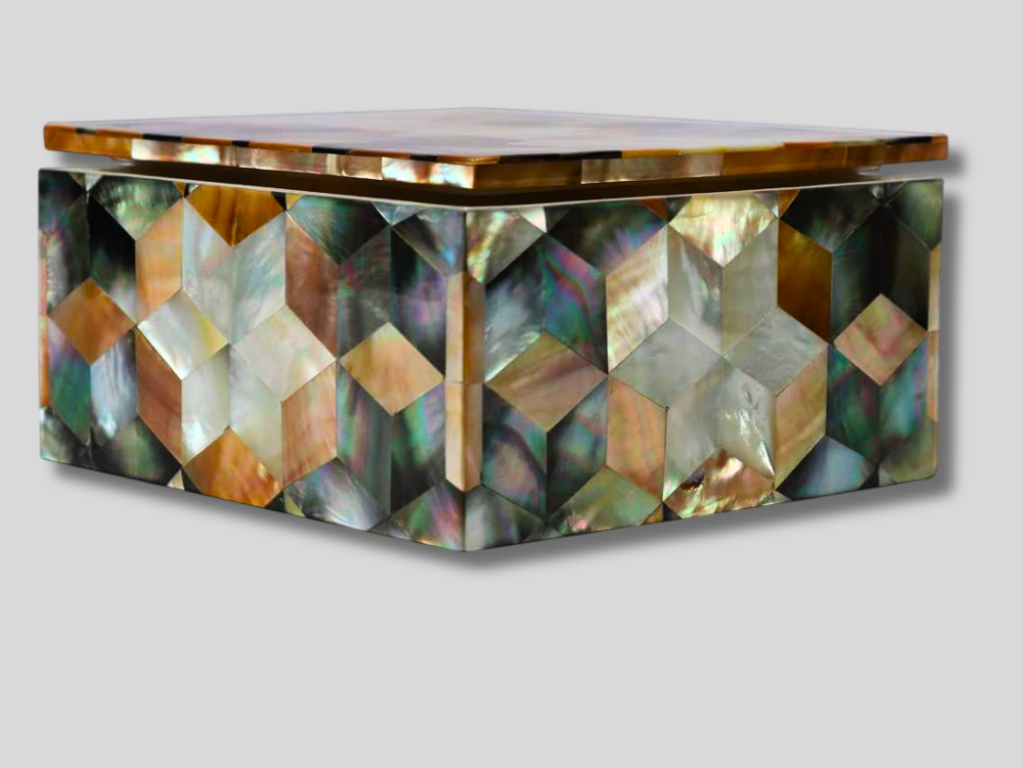 Mother of Pearl Inlay Marble Jewelry Storage Box